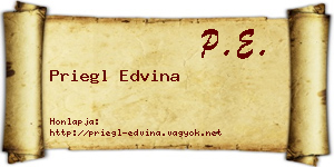 Priegl Edvina névjegykártya